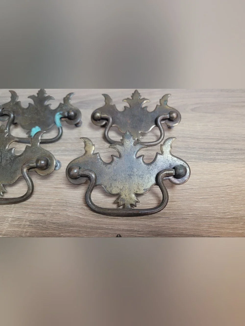 Antique Brass Drawer Pulls - Brown Patina (Set of 6)